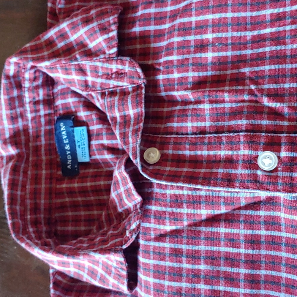 2 pieces Andy & Evan size 4T dress button down long sleeve shirt and vest - Picture 6 of 6